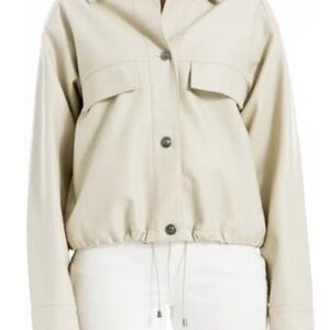 Max Studio Women’s  Casual Long Sleeve Faux Leather Short  Jacket Blazer Sz M.